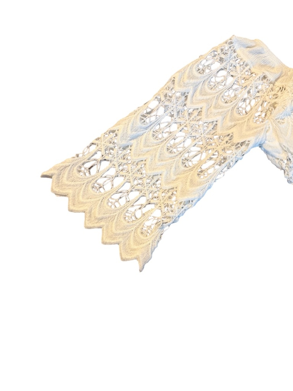 Lace Off-Shoulder Crochet Top in white Size M Bohemian, Bell Sleeves, Festival - Picture 4 of 7